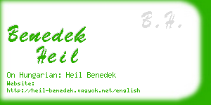benedek heil business card